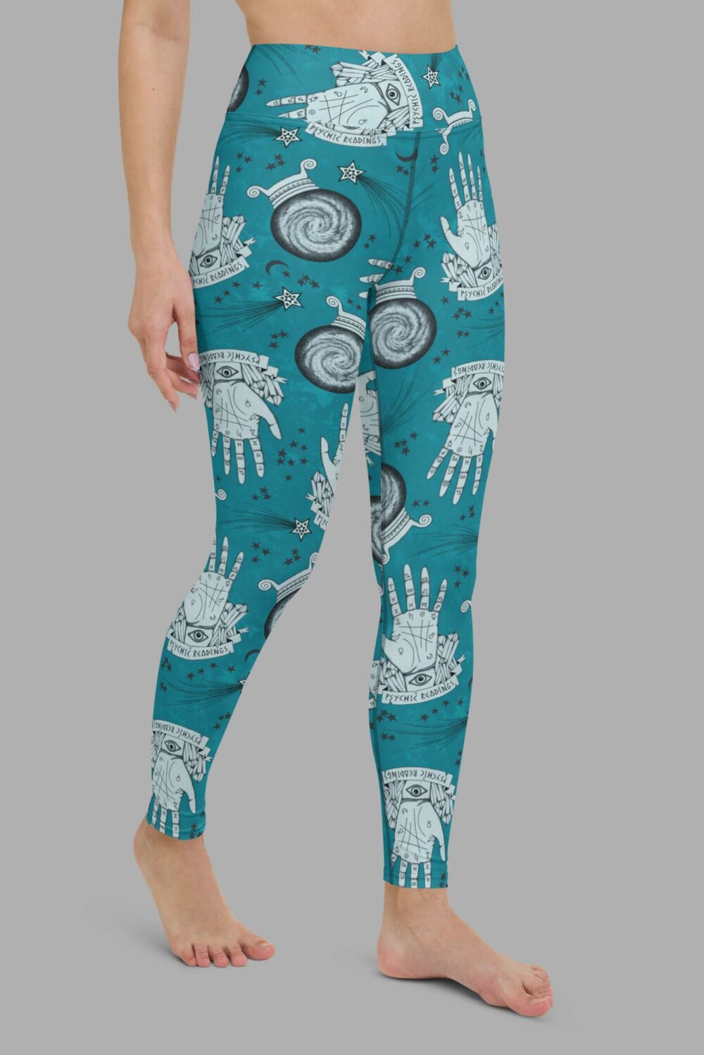 cosmic drifters clairvoyant print one piece yoga leggings front