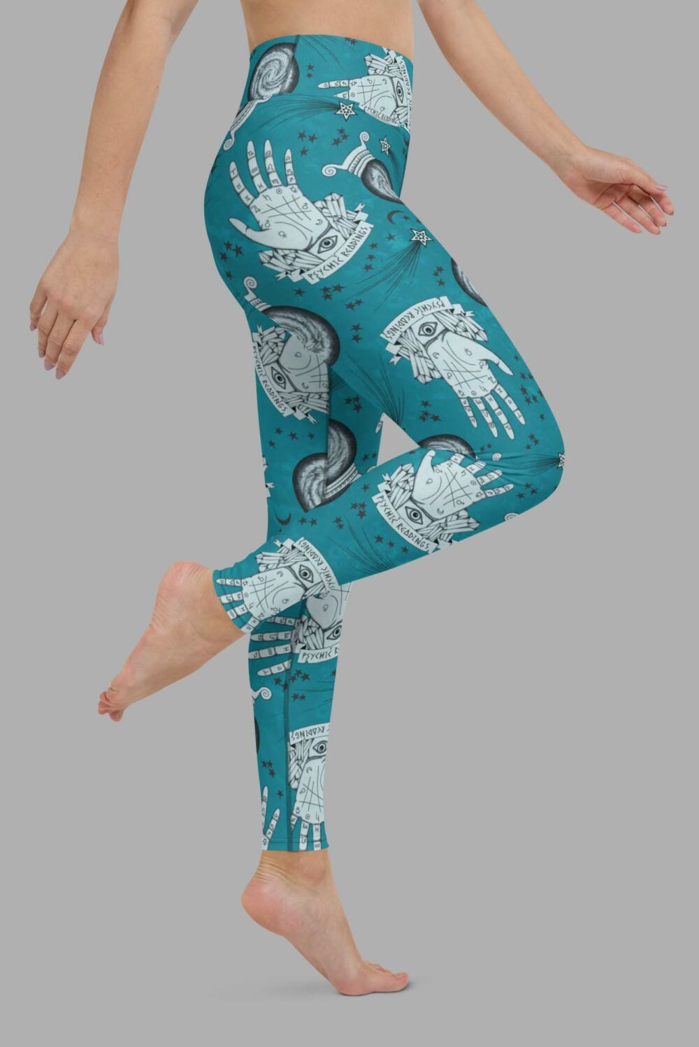 cosmic drifters clairvoyant print one piece yoga leggings side2