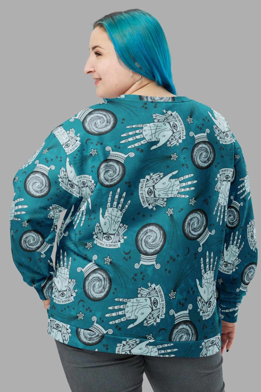 cosmic drifters clairvoyant print sweater back