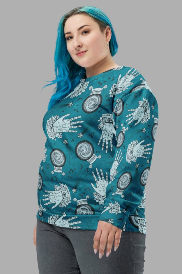 cosmic drifters clairvoyant print sweater side