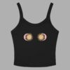 cosmic drifters cosmic tiddies print womens micro rib tank top solid black front 2