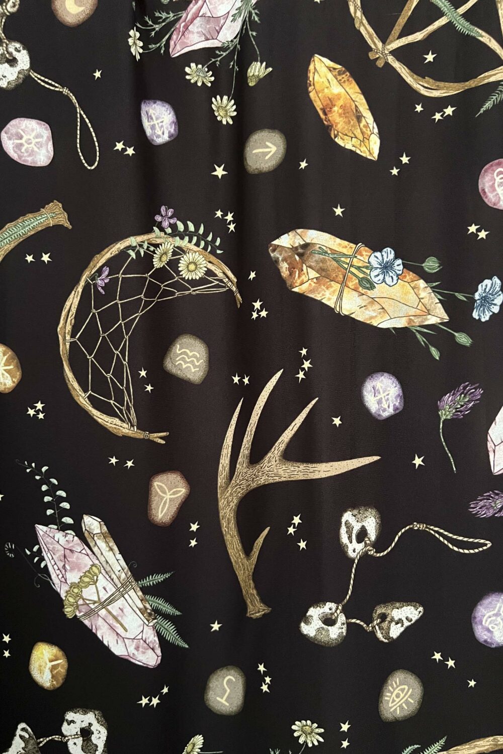 cosmic drifters earth witch fabric print