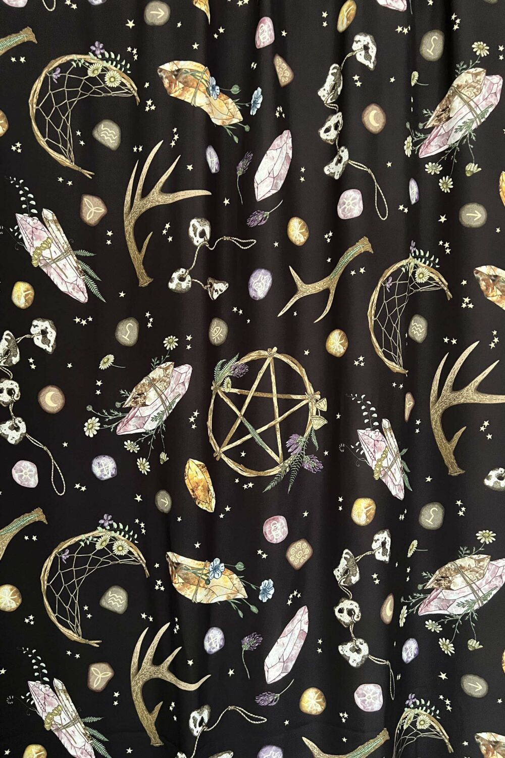 cosmic drifters earth witch print fabric