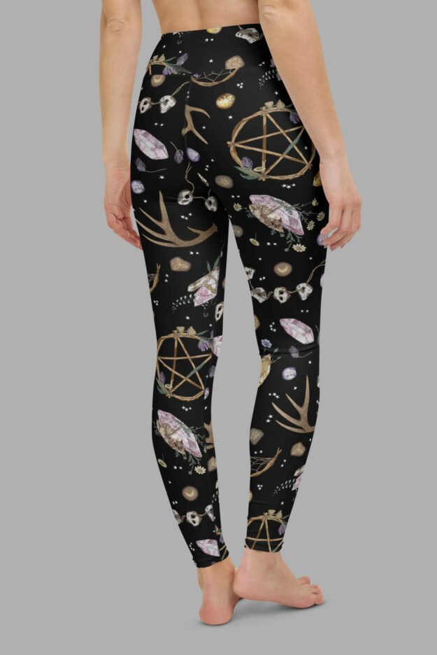cosmic drifters earth witch print one piece yoga leggings back