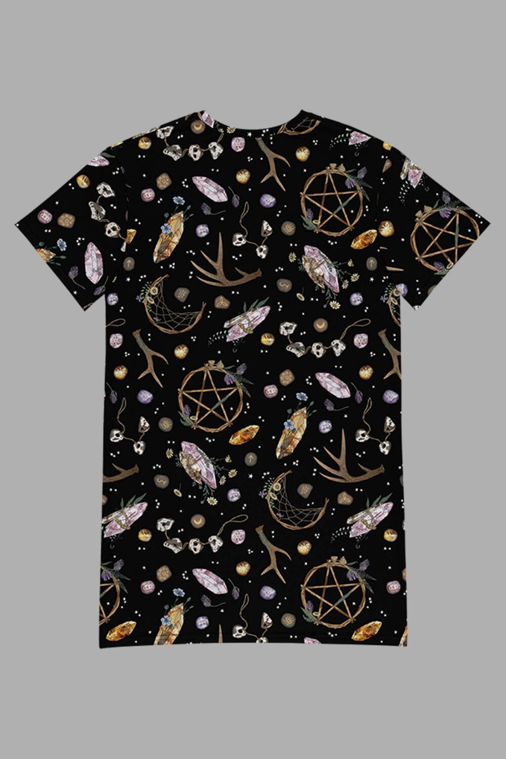 cosmic drifters earth witch print t shirt dress back2
