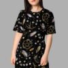 cosmic drifters earth witch print t shirt dress front2