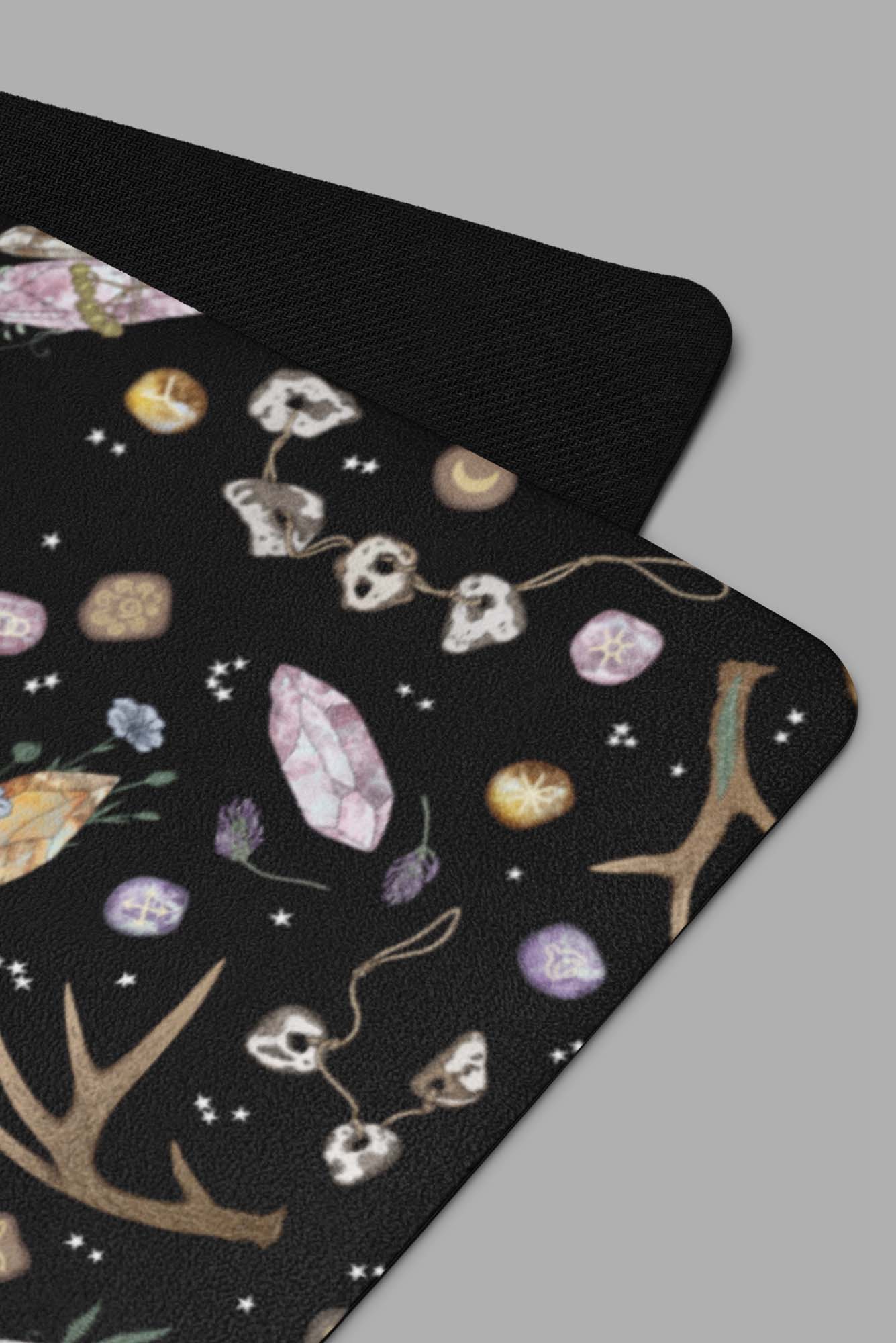 cosmic drifters earth witch yoga mat detail