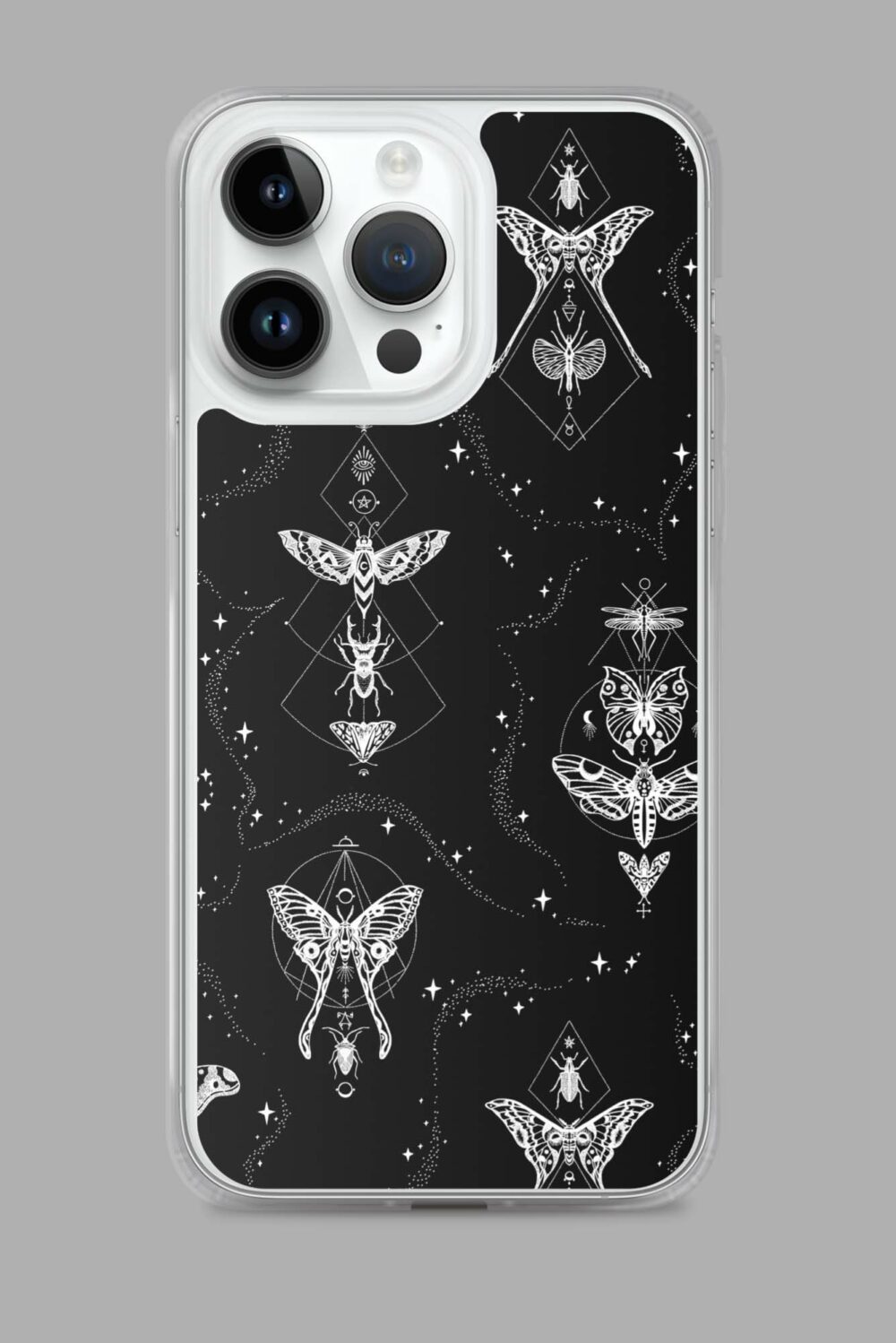 cosmic drifters entomon clear case for iphone iphone 14 pro max case on phone 64e360ea77b2f