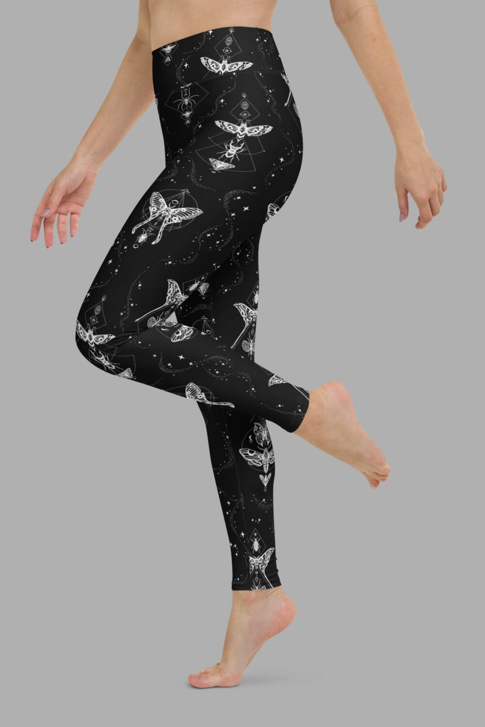 cosmic drifters entomon print one piece yoga leggings side