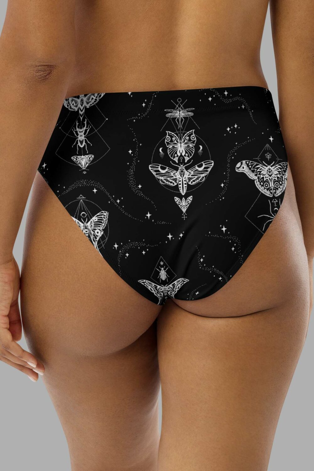 cosmic drifters entomon print recycled high waisted bikini bottom back