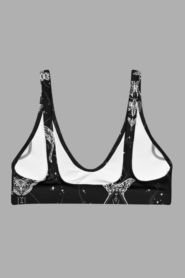 entomon print recycled padded bikini top