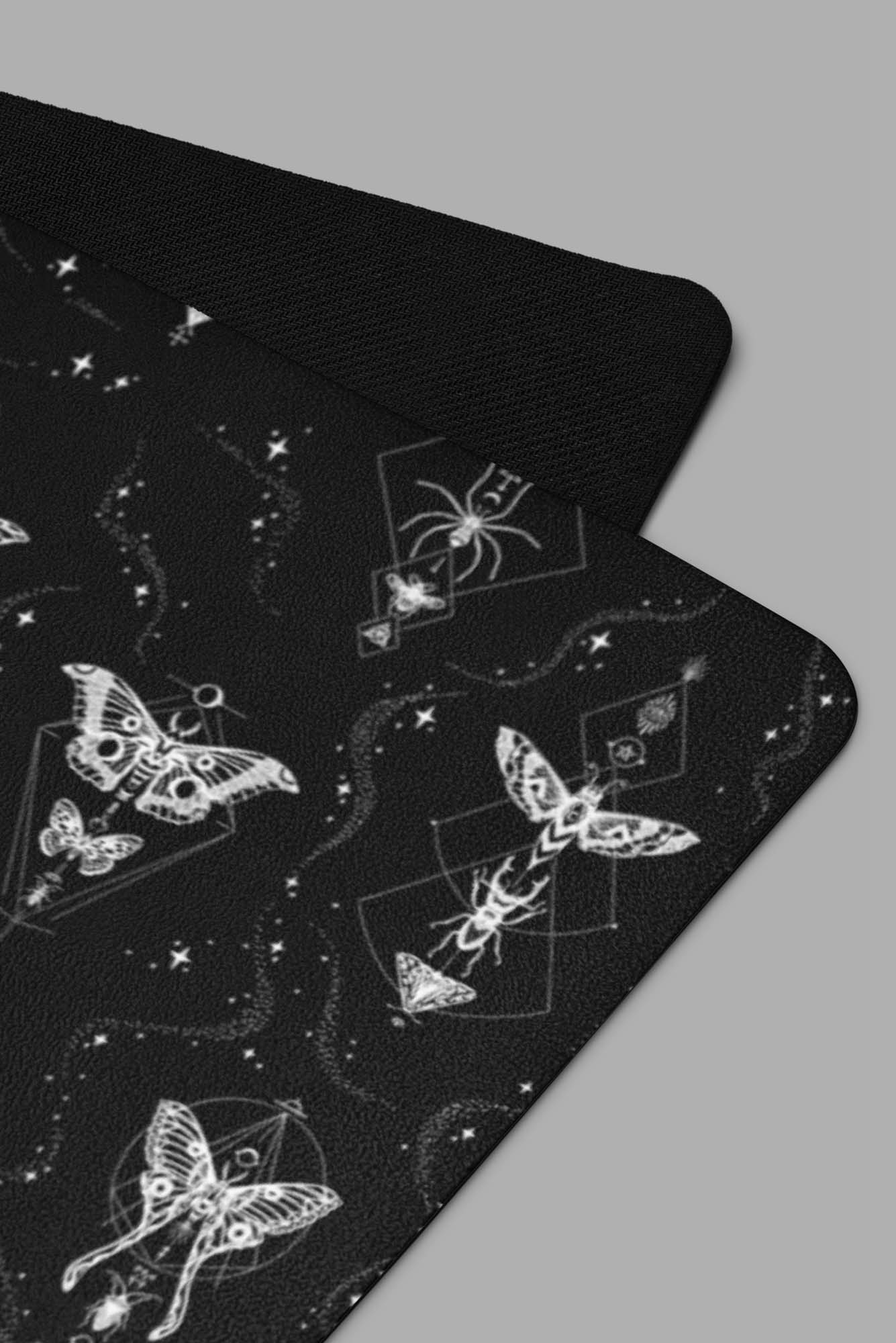 cosmic drifters entomon print yoga mat close