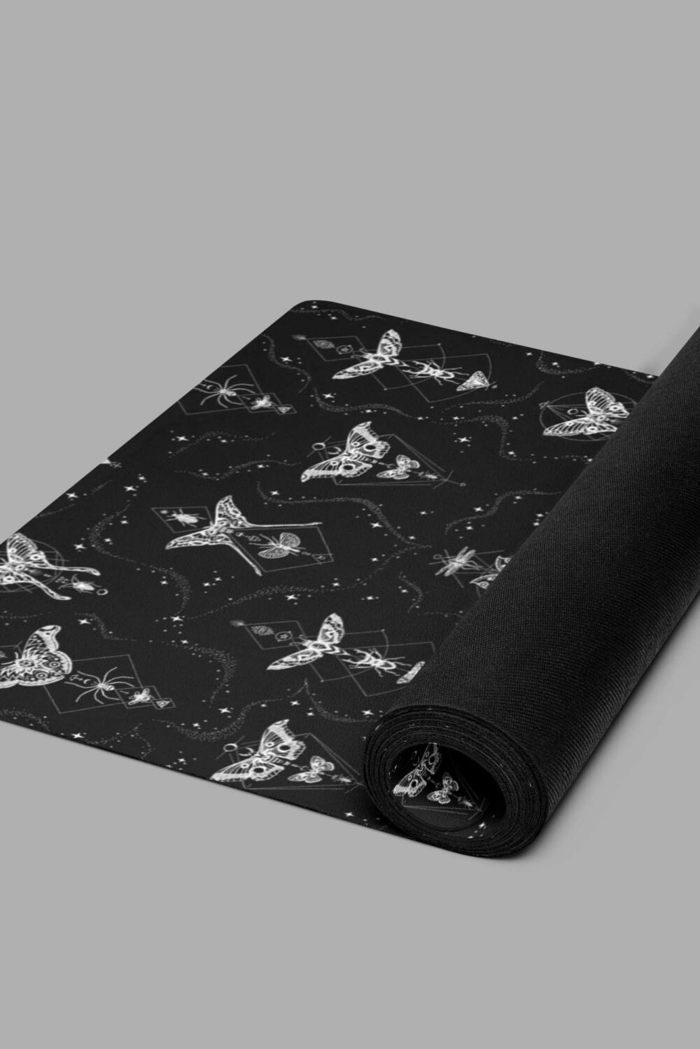 cosmic drifters entomon print yoga mat side