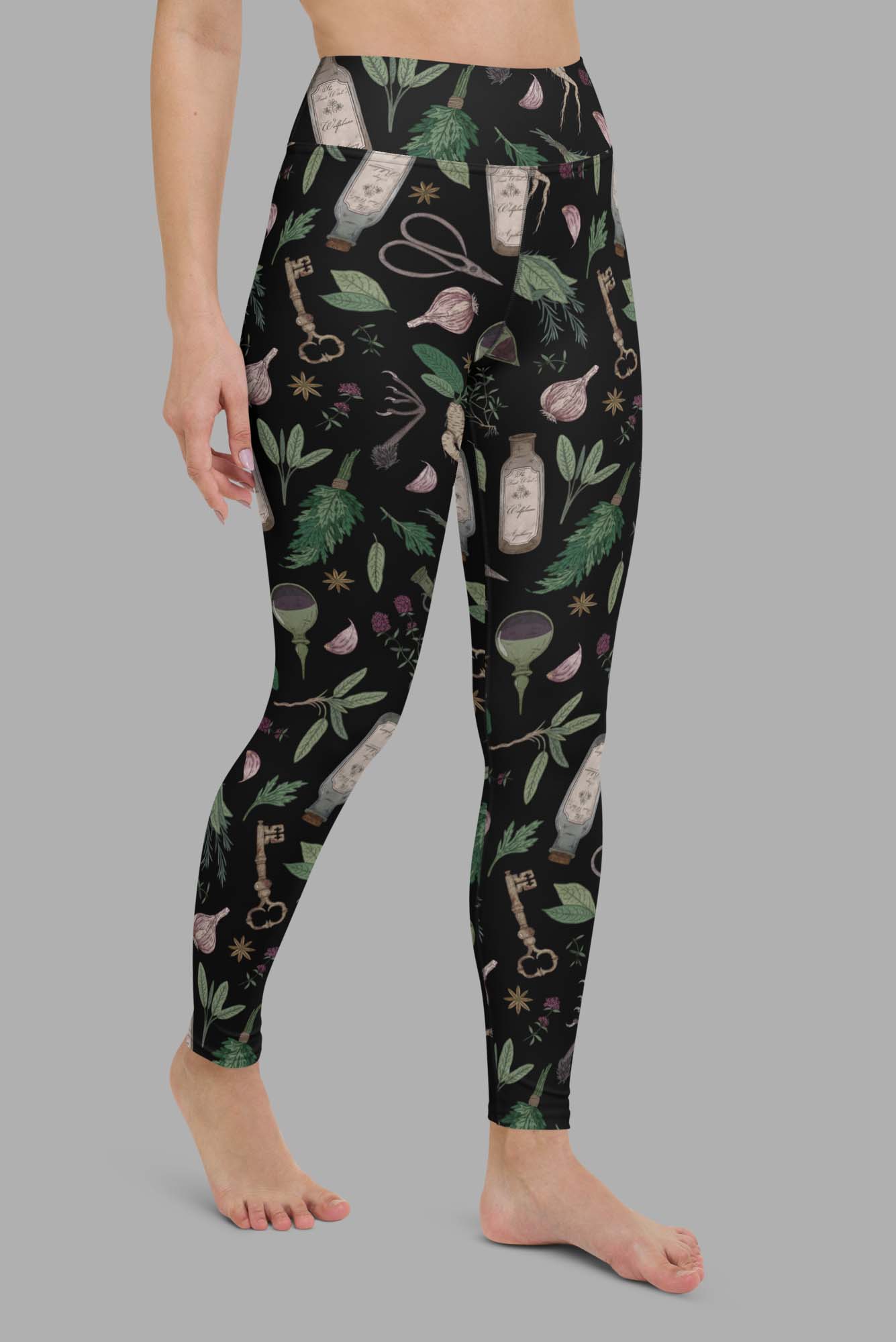 cosmic drifters forest witch print one piece yoga leggings side2