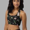 cosmic drifters forest witch print print longline sports bra front