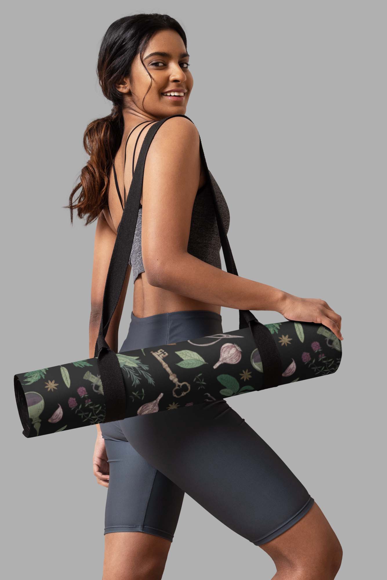 cosmic drifters forest witch yoga mat side