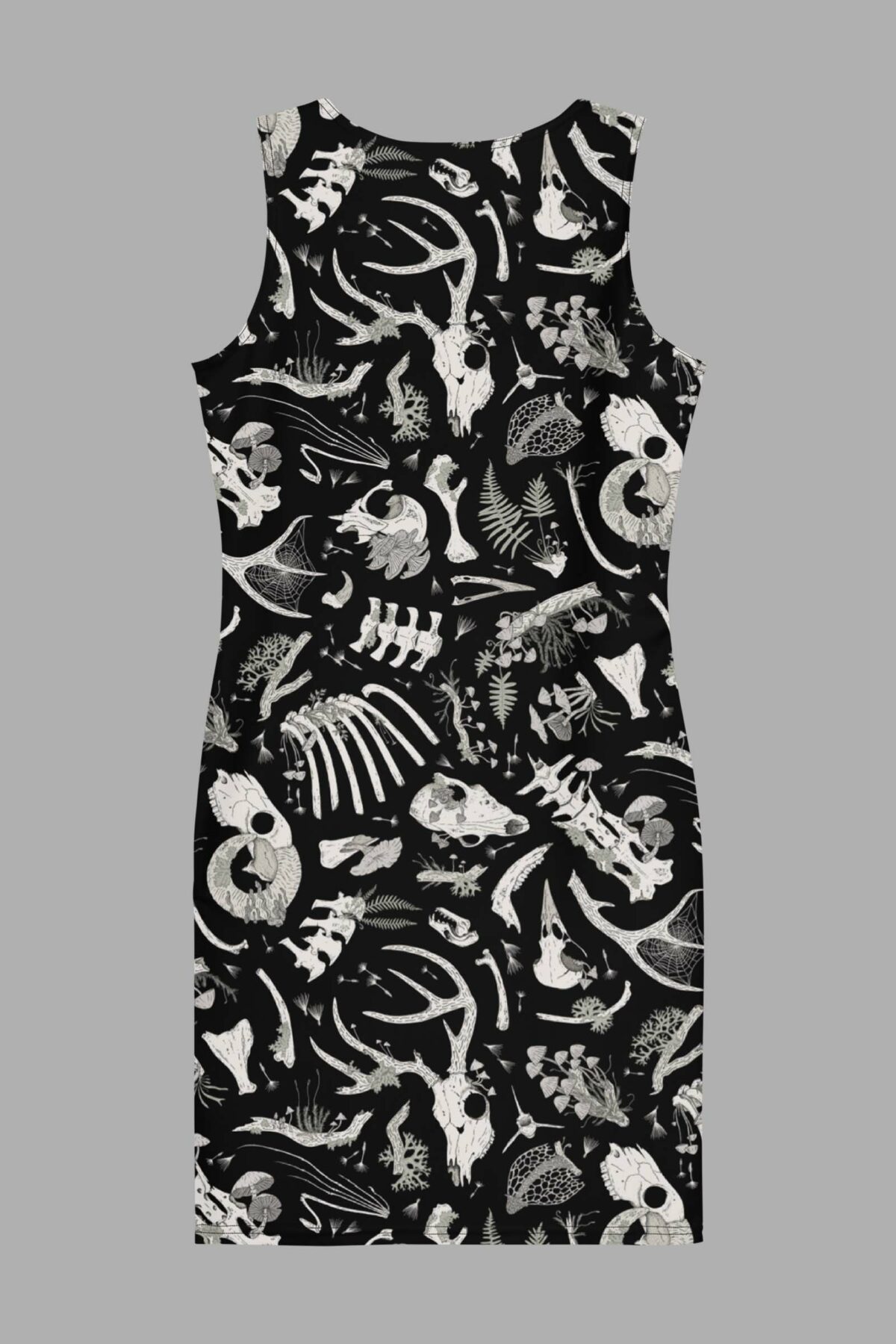 cosmic drifters fungalis print bodycon dress back 2