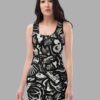 cosmic drifters fungalis print bodycon dress front