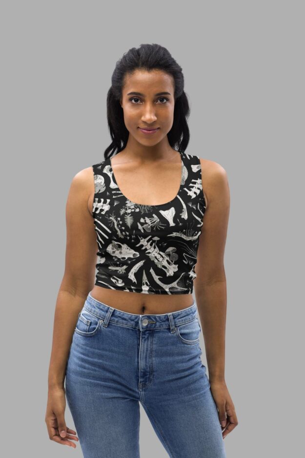 cosmic drifters fungalis print crop top front