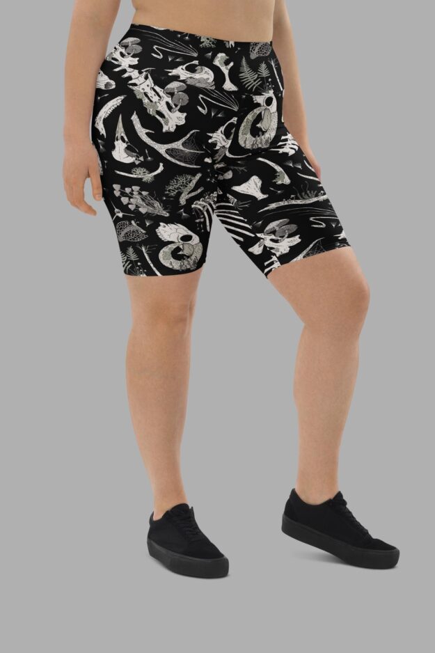 cosmic drifters fungalis print cycling shorts side