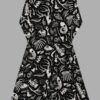 cosmic drifters fungalis print long sleeve midi dress back