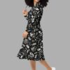 cosmic drifters fungalis print long sleeve midi dress side