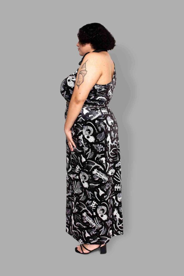 cosmic drifters fungalis print maxi skirt side