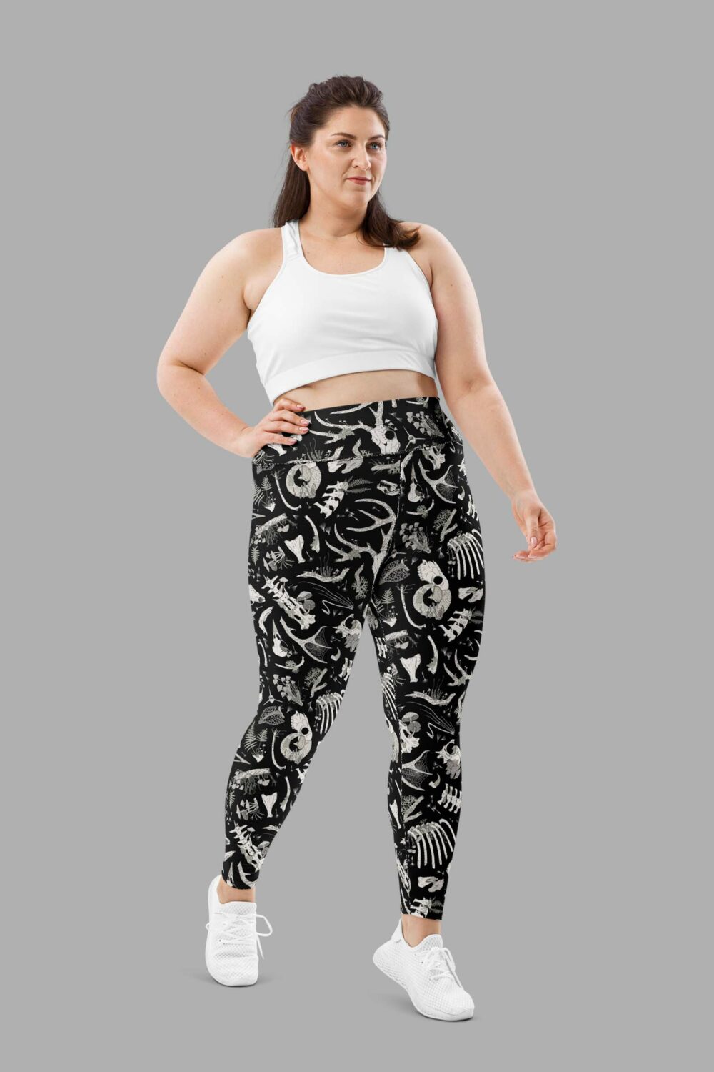 cosmic drifters fungalis print plus size leggings front