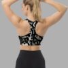 cosmic drifters fungalis print recycled longline sports bra back