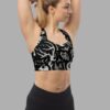 cosmic drifters fungalis print recycled longline sports bra front