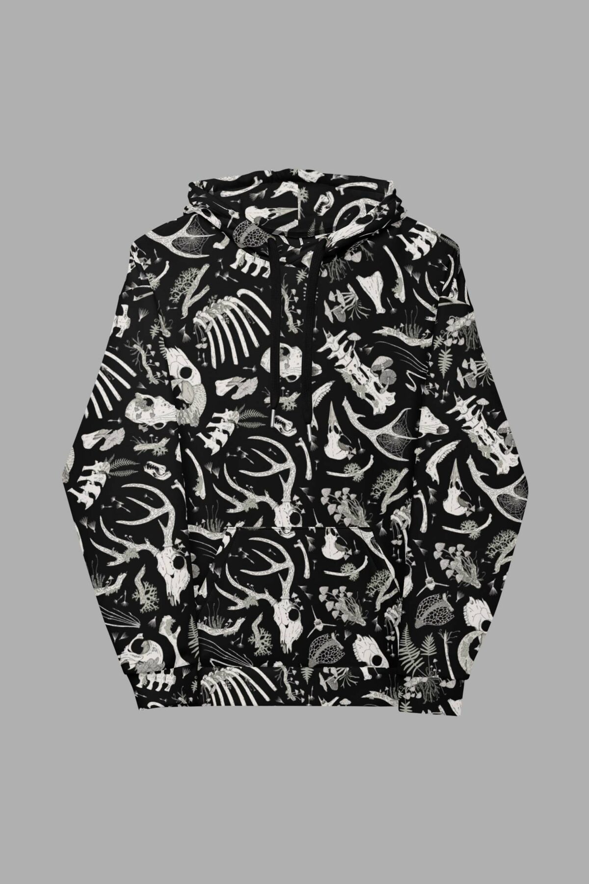 cosmic drifters fungalis print recycled unisex hoodie front 2