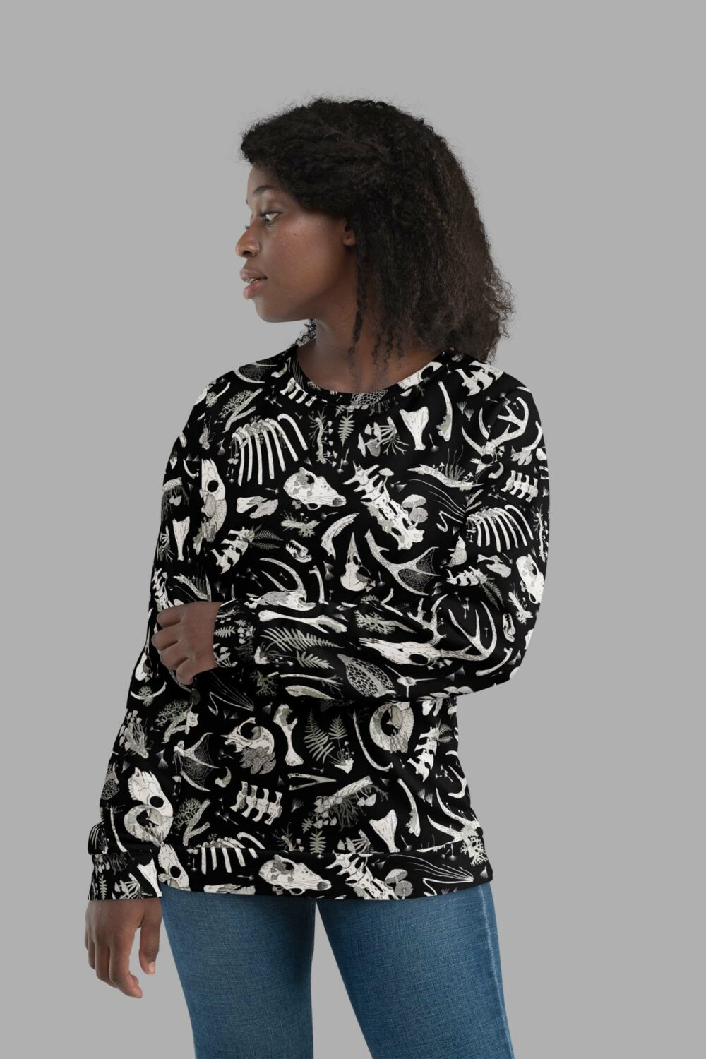 cosmic drifters fungalis print sweater front