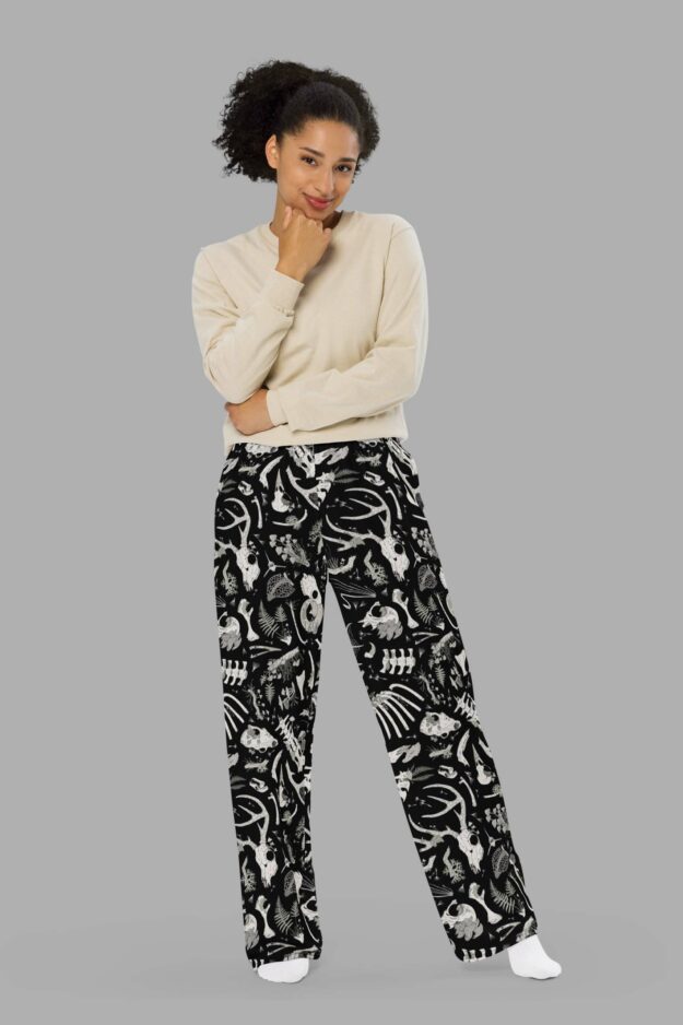 cosmic drifters fungalis print unisex wide leg pants front