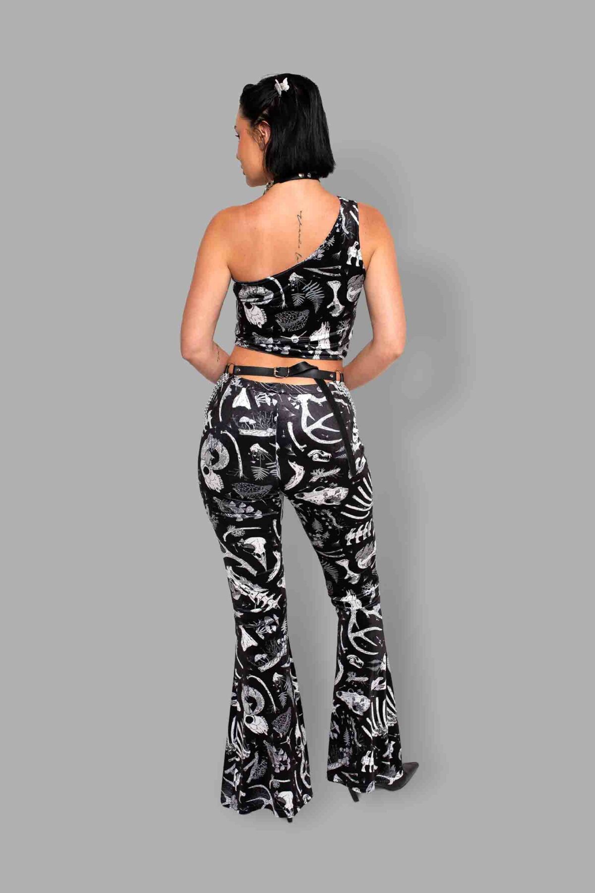 cosmic drifters fungalis print velvet flares back