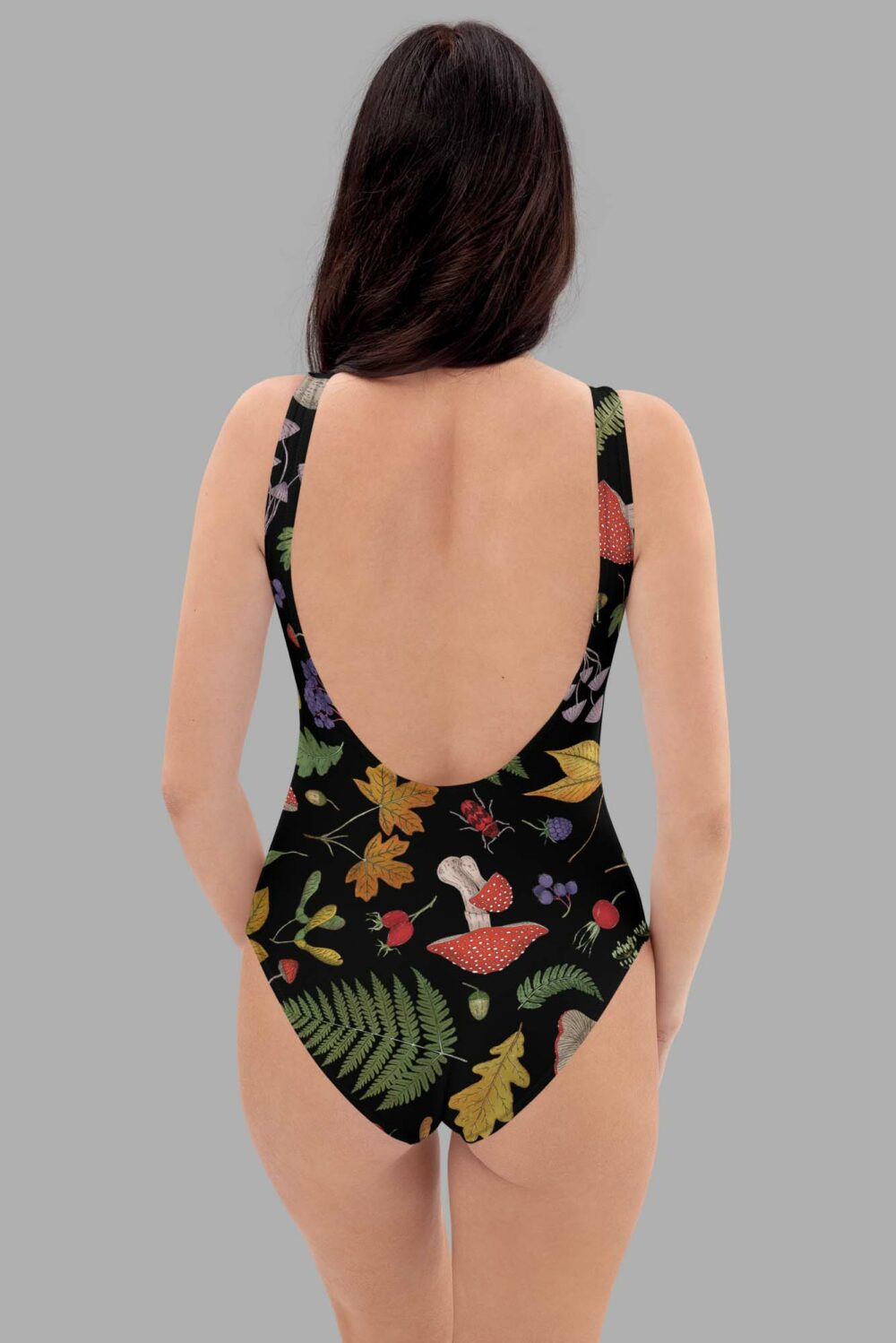 cosmic drifters hedge witch print one piece swimsuit back