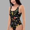 cosmic drifters hedge witch print one piece swimsuit front