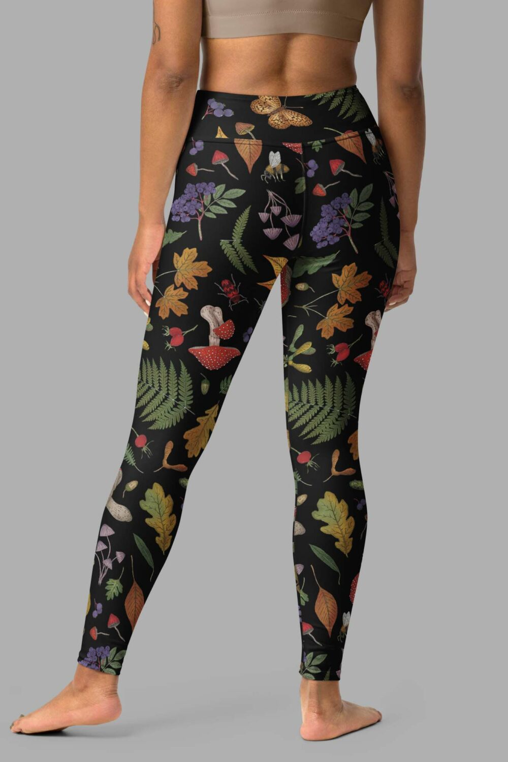 cosmic drifters hedge witch print one piece yoga leggings back