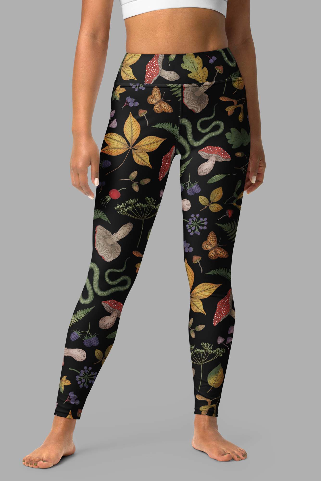 cosmic drifters hedge witch print one piece yoga leggings