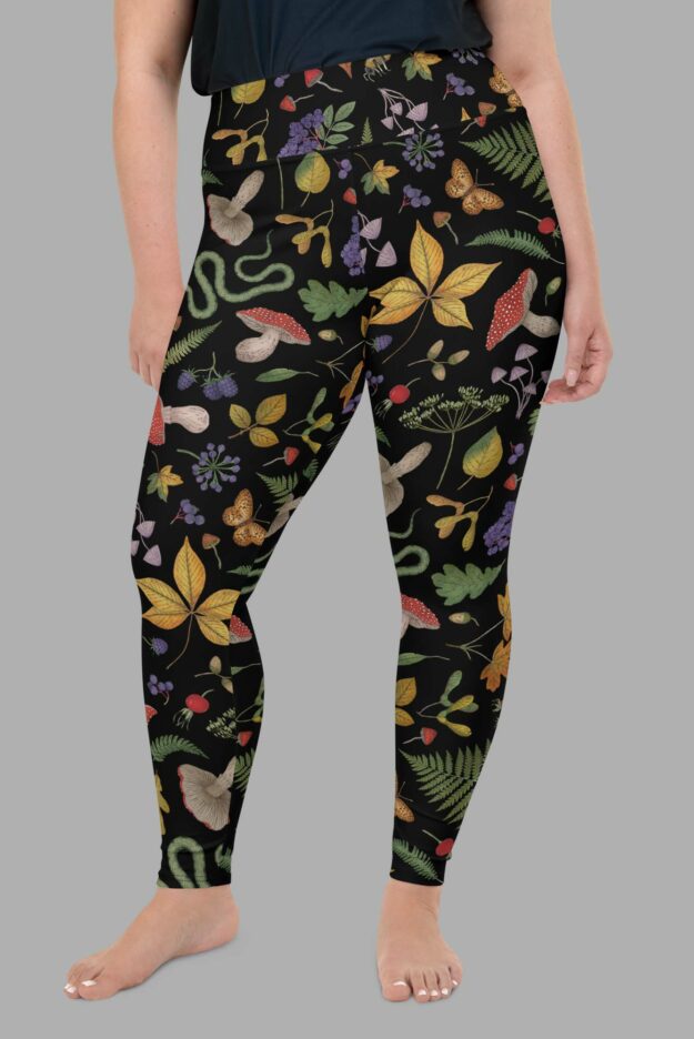 cosmic drifters hedge witch print plus size leggings