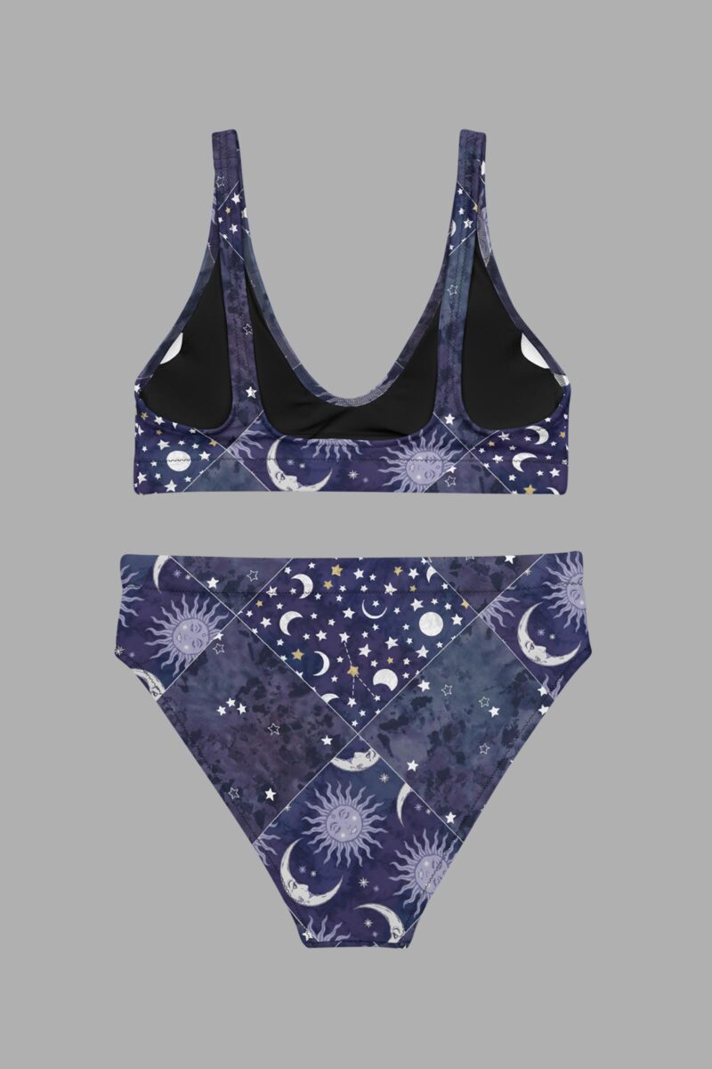 cosmic drifters high waist bikini celestial patchwork print back2