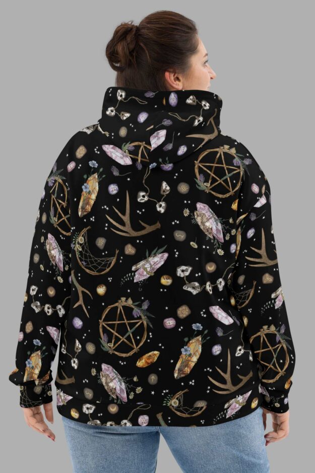 cosmic drifters hoodie back earth witch print