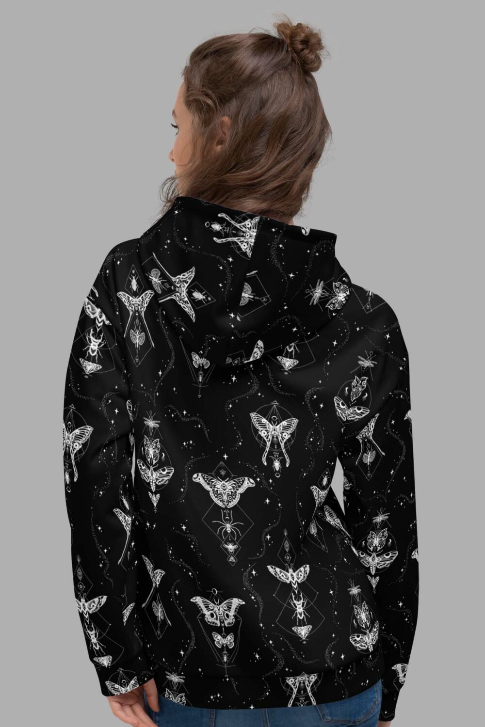 cosmic drifters hoodie back entomon print