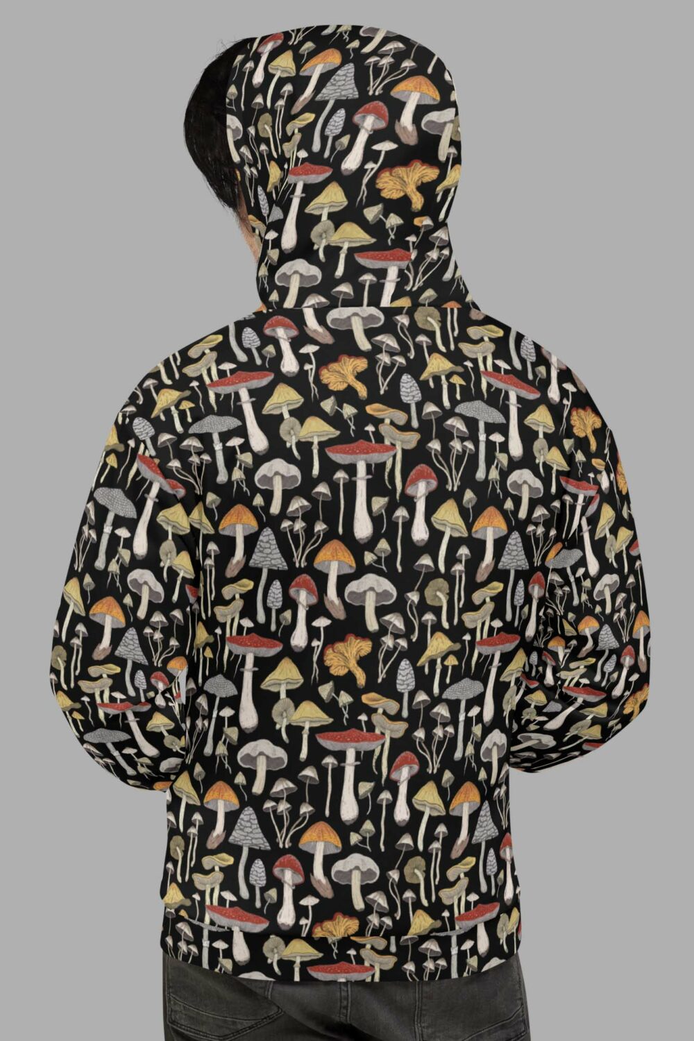 cosmic drifters hoodie back mushroom print