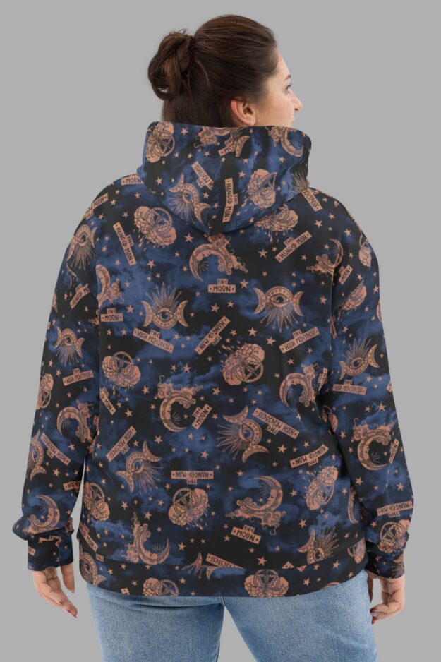 cosmic drifters hoodie back tarot print