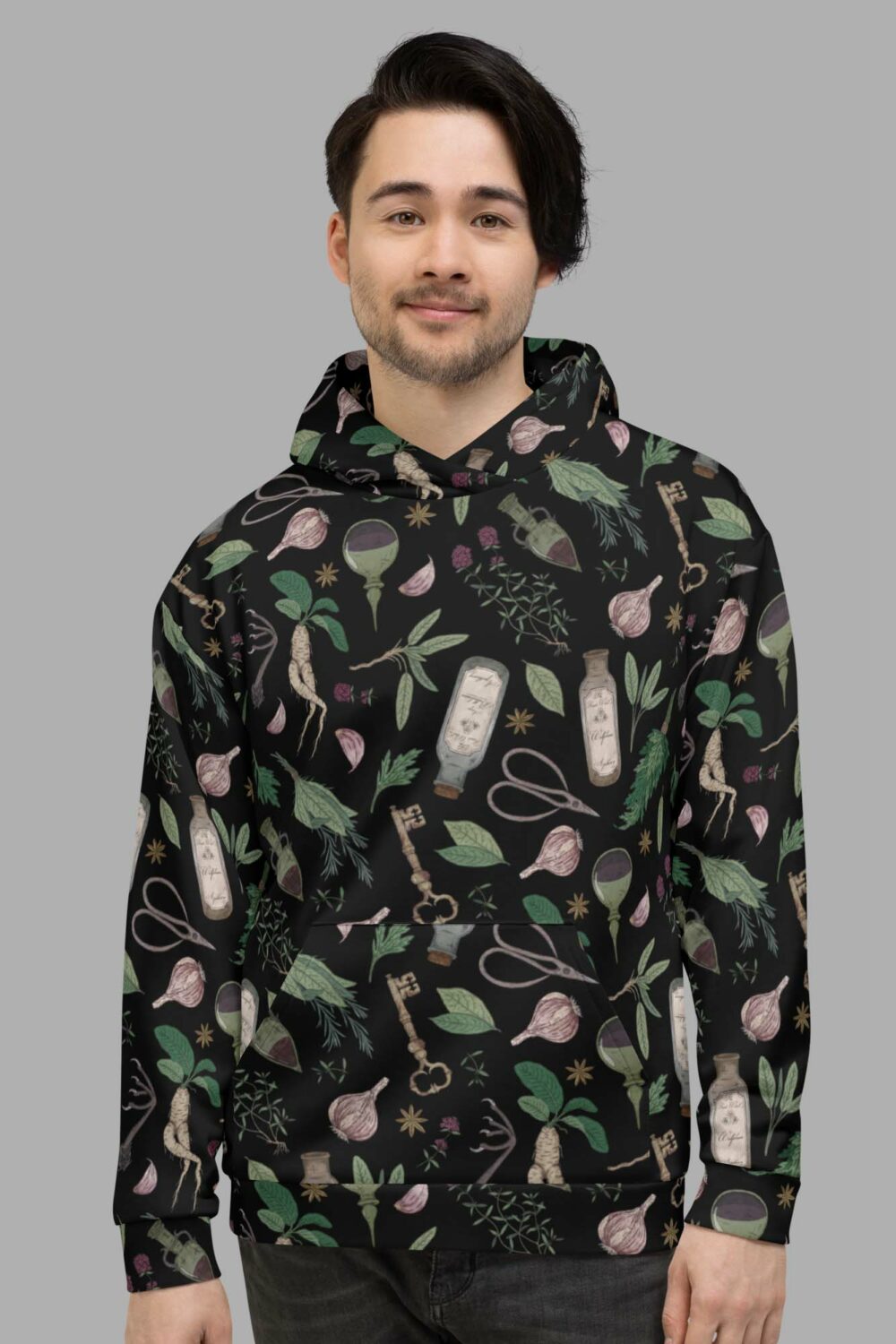 cosmic drifters hoodie front forest witch print