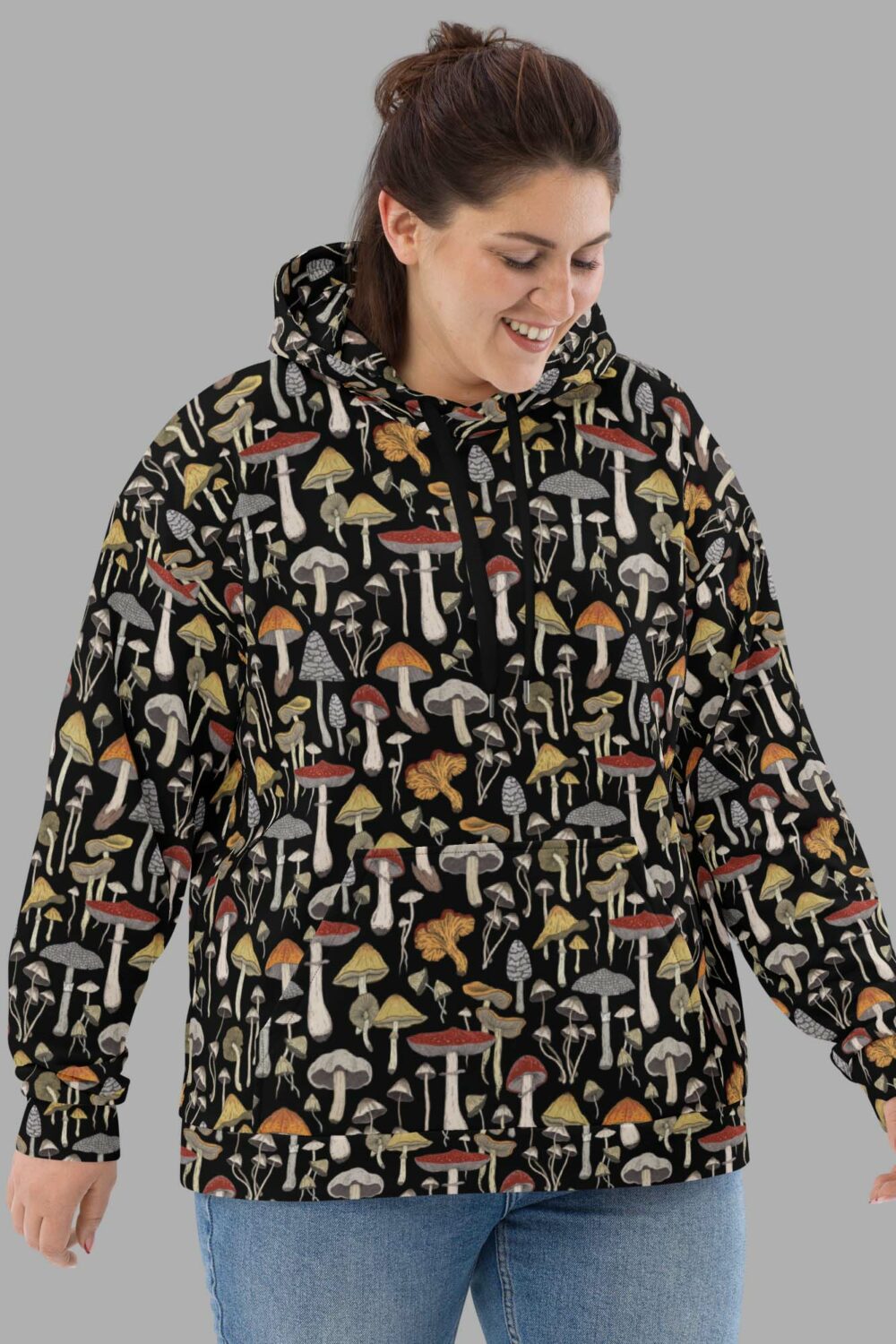cosmic drifters hoodie front mushroom print