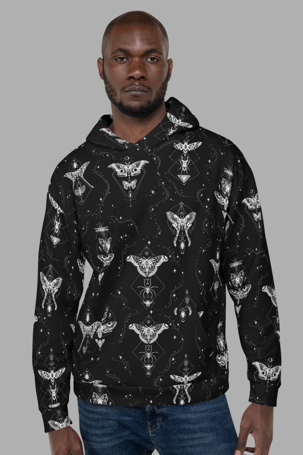 cosmic drifters hoodie front2 entomon print