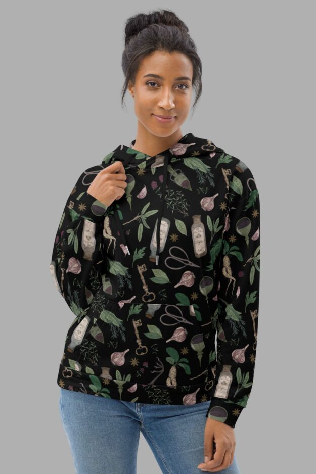 cosmic drifters hoodie front2 forest witch print