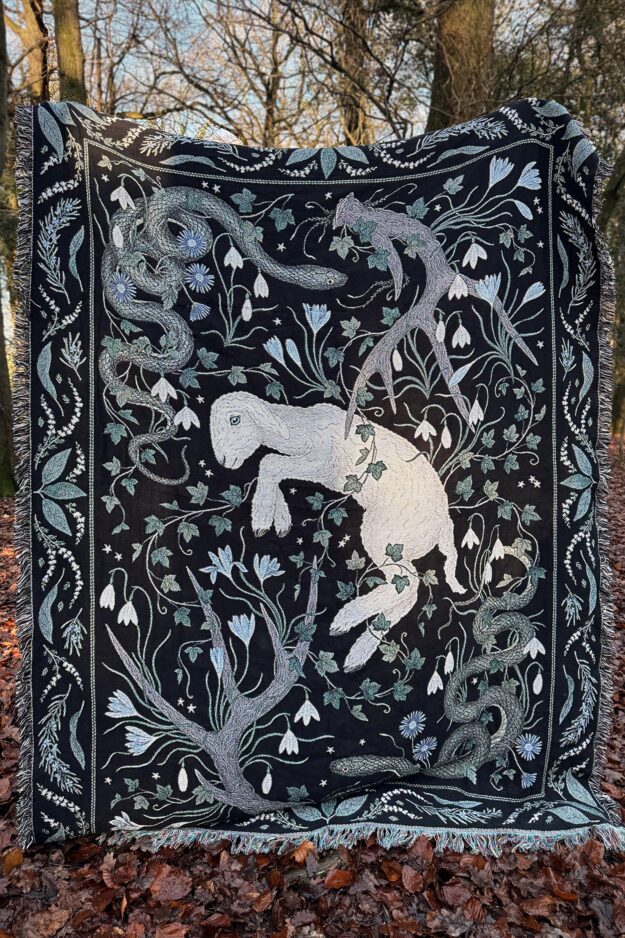 imbolc soft woven tapestry blanket limited edition