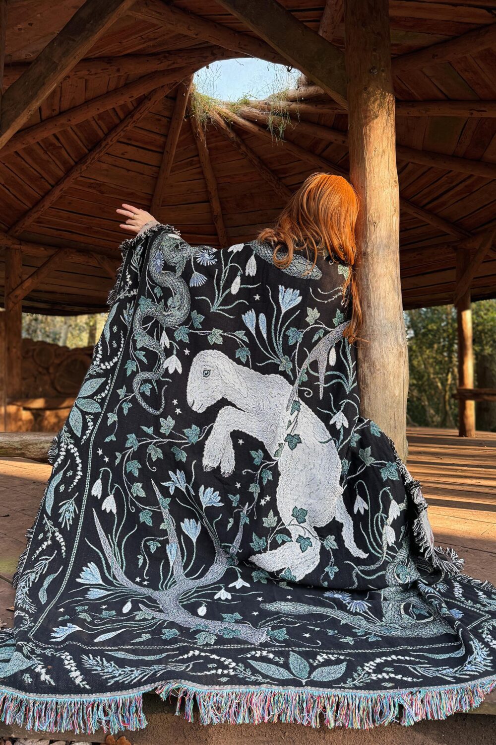 imbolc soft woven tapestry blanket limited edition